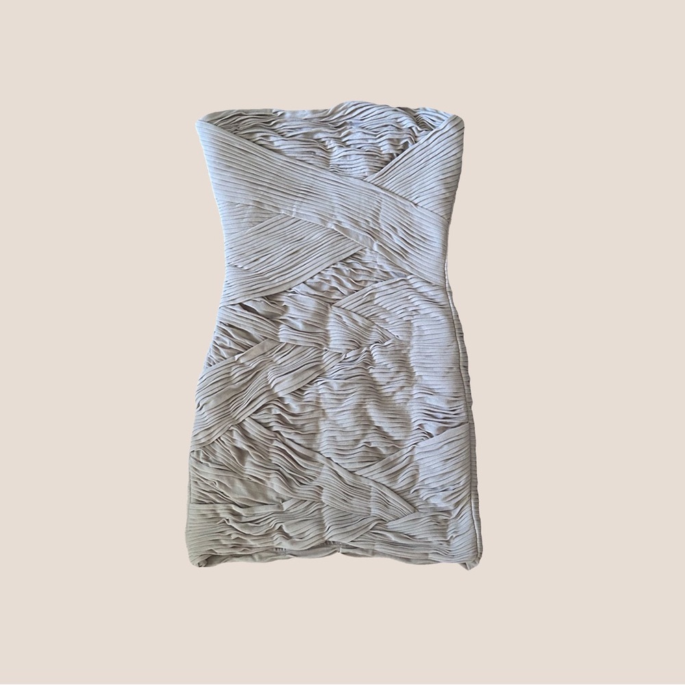 BCBG MaxAriza Ruched Mini Strapless Dress